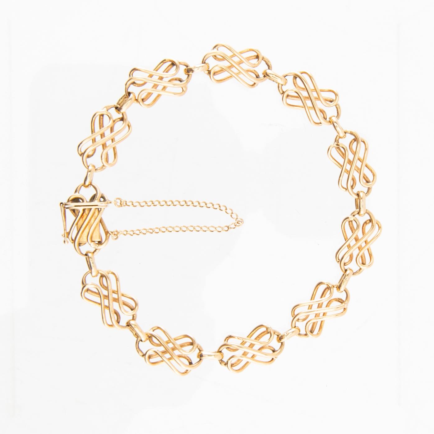 Armband 18K guld Stockholm 1956 fantasilänk.