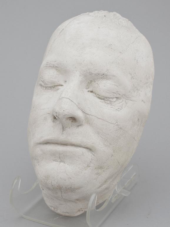 JOHAN TOBIAS SERGEL, efter, dödsmask av gips, föreställande Gustaf III, sannolikt 1800-tal.