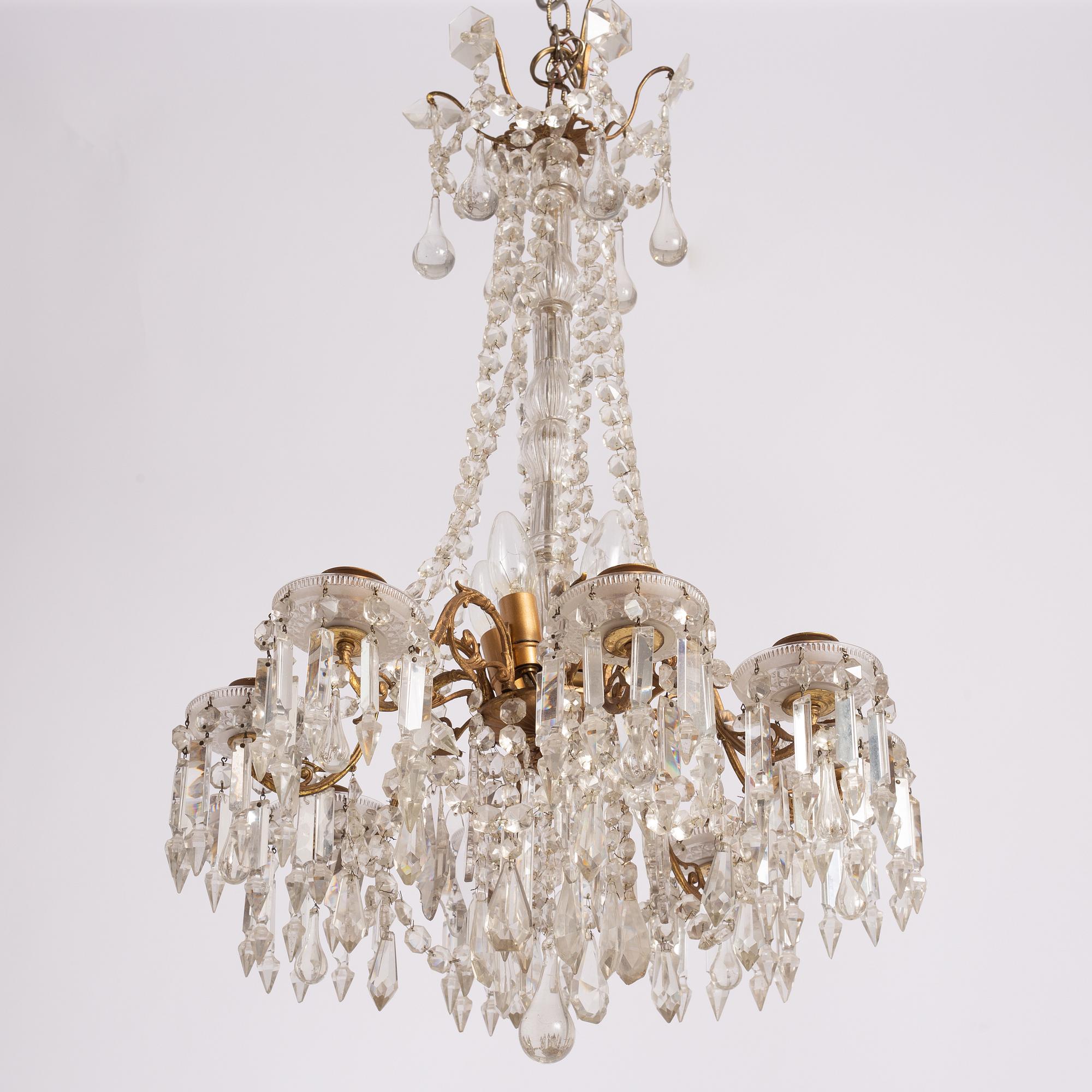 Chandelier, Sweden, late 19th century, Oscarian period.