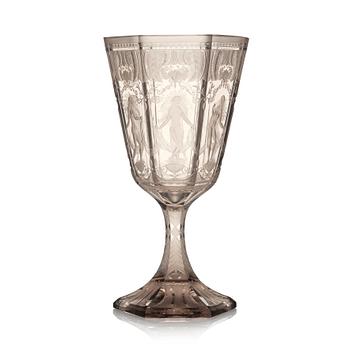 Simon Gate, pokal, graverat glas, "Sex Gracer", Orrefors, 1927.