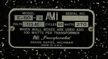 JUKEBOX, Ami, modell 700, Grand Rapids Michigan, 1953.