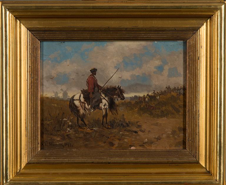 OIDENTIFIERAD KONSTNÄR, olja på skiva, signerad och daterad 1849.