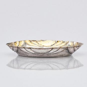 A parcel-gilt silver bowl, possibly Ottoman 16th/17th century.