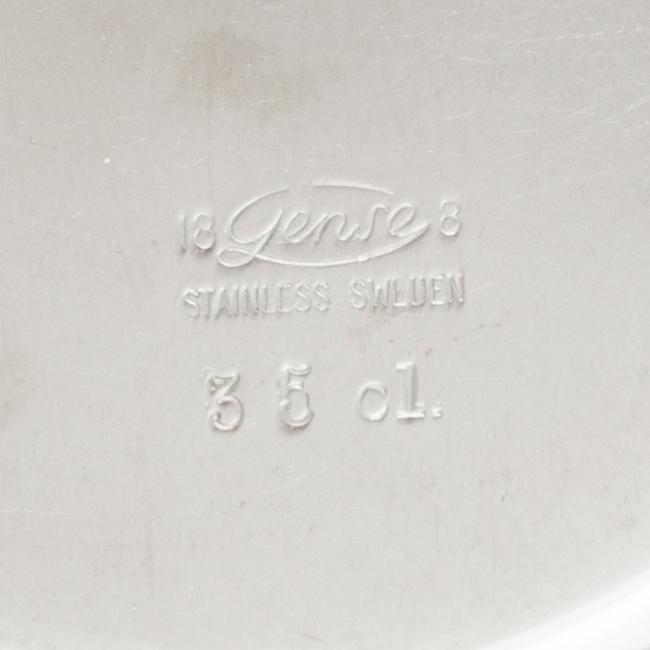 Folke Arström, besticksservis, 92 delar, samt bricka, såssnipa och shacker, rostfritt stål, "Thebe", Gense.