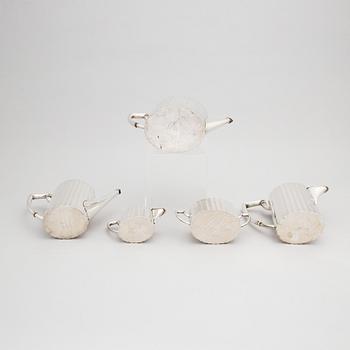 Silberwarenfabrik Alexander Sturm, kaffe- och teservis, 5 delar, silver 800, Art Déco, Österrike, efter 1925.