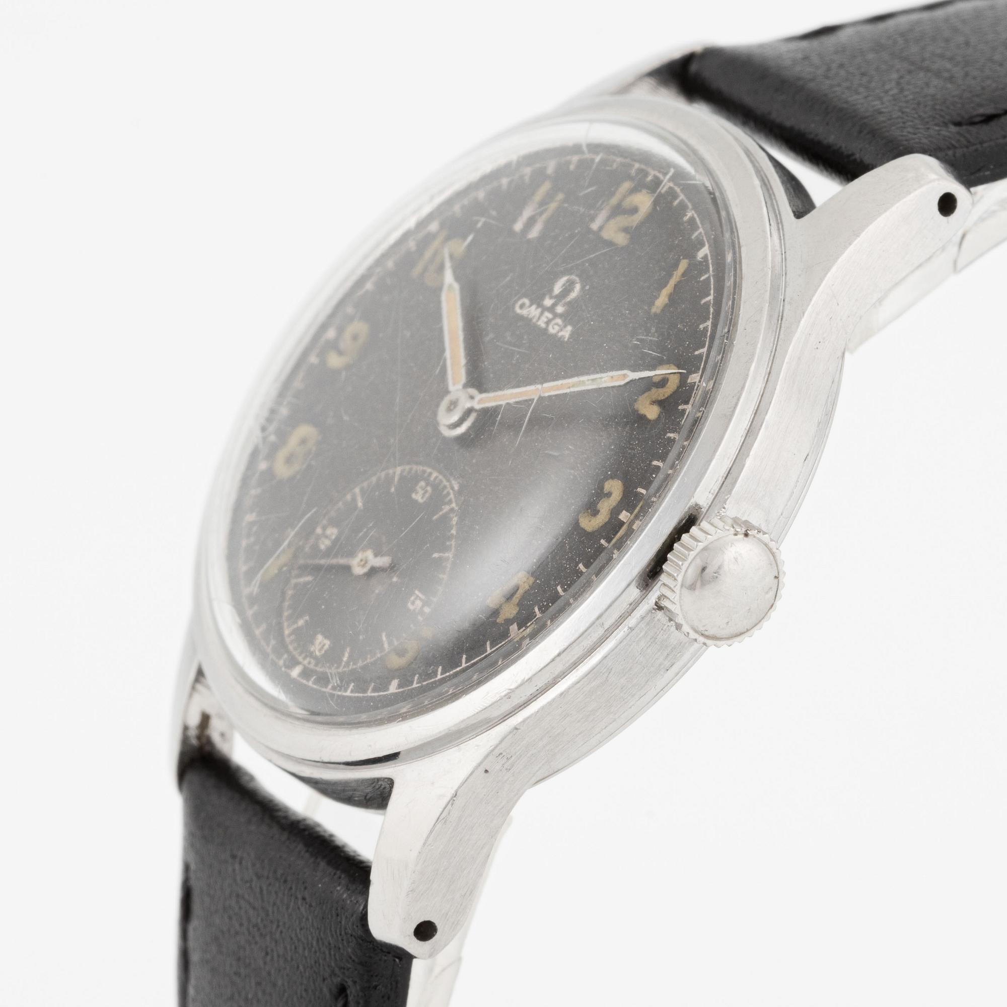 Omega, "Antimagnetisk, Vattentät, Stötskyddad", armbandsur, 35 mm.