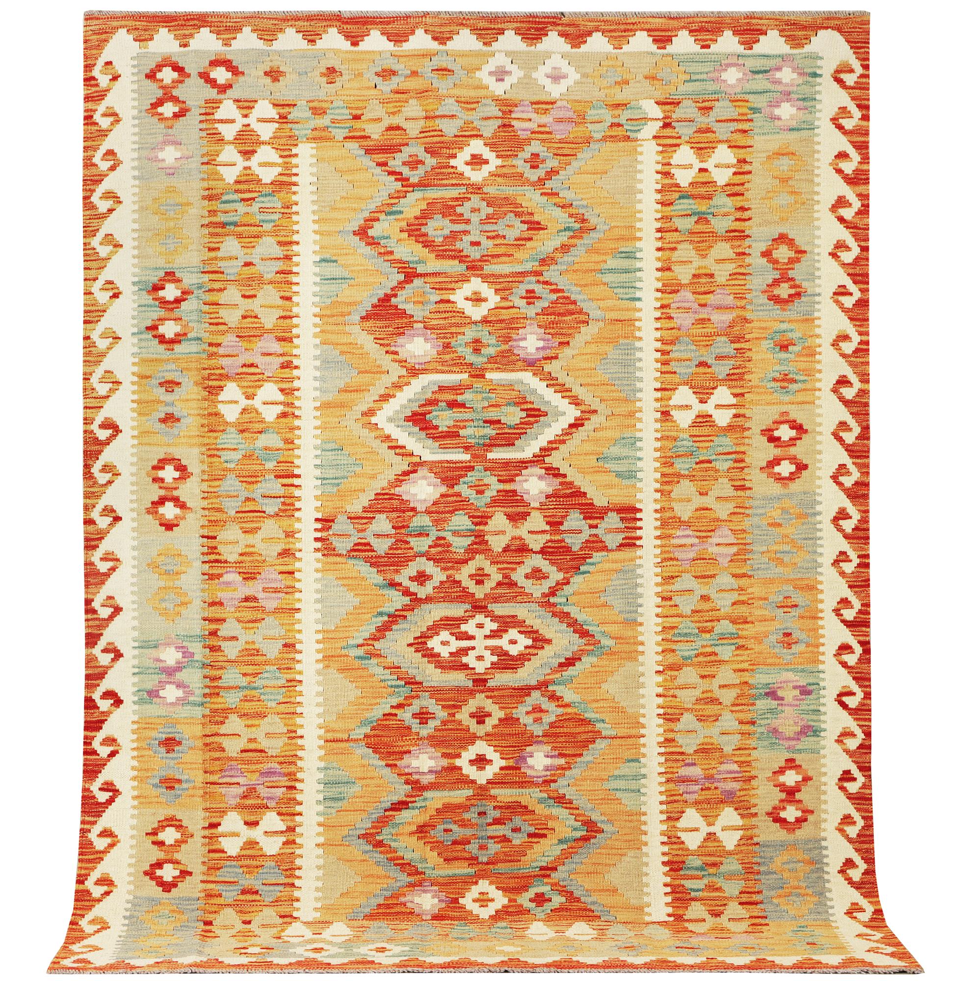 An Afghan Kilim rug, c. 200 x 150 cm.