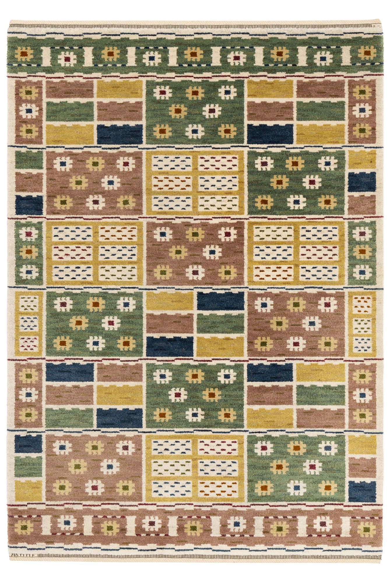 Märta Måås-Fjetterström, Matta, "Ängarna", flossa, ca 243 x 174 cm, signerad AB MMF.