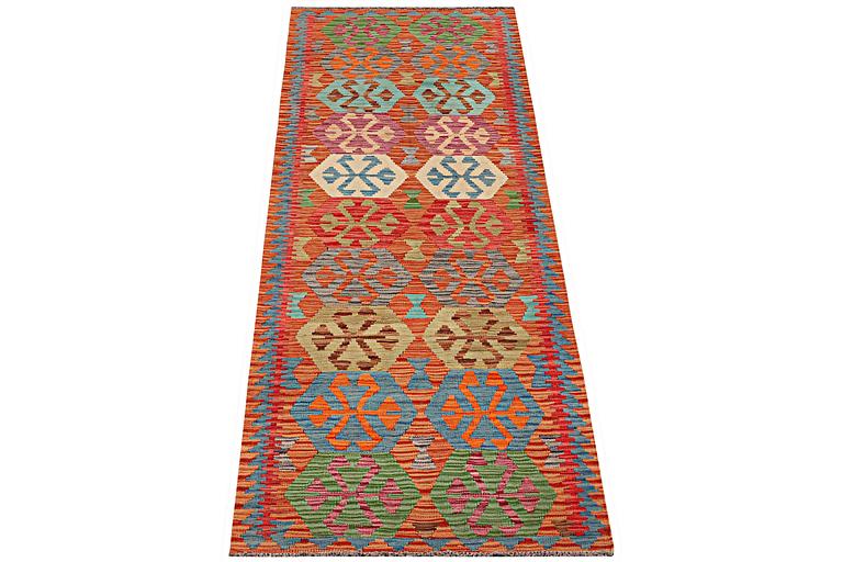 A runner carpet, Kilim, ca 298 x 84 cm.