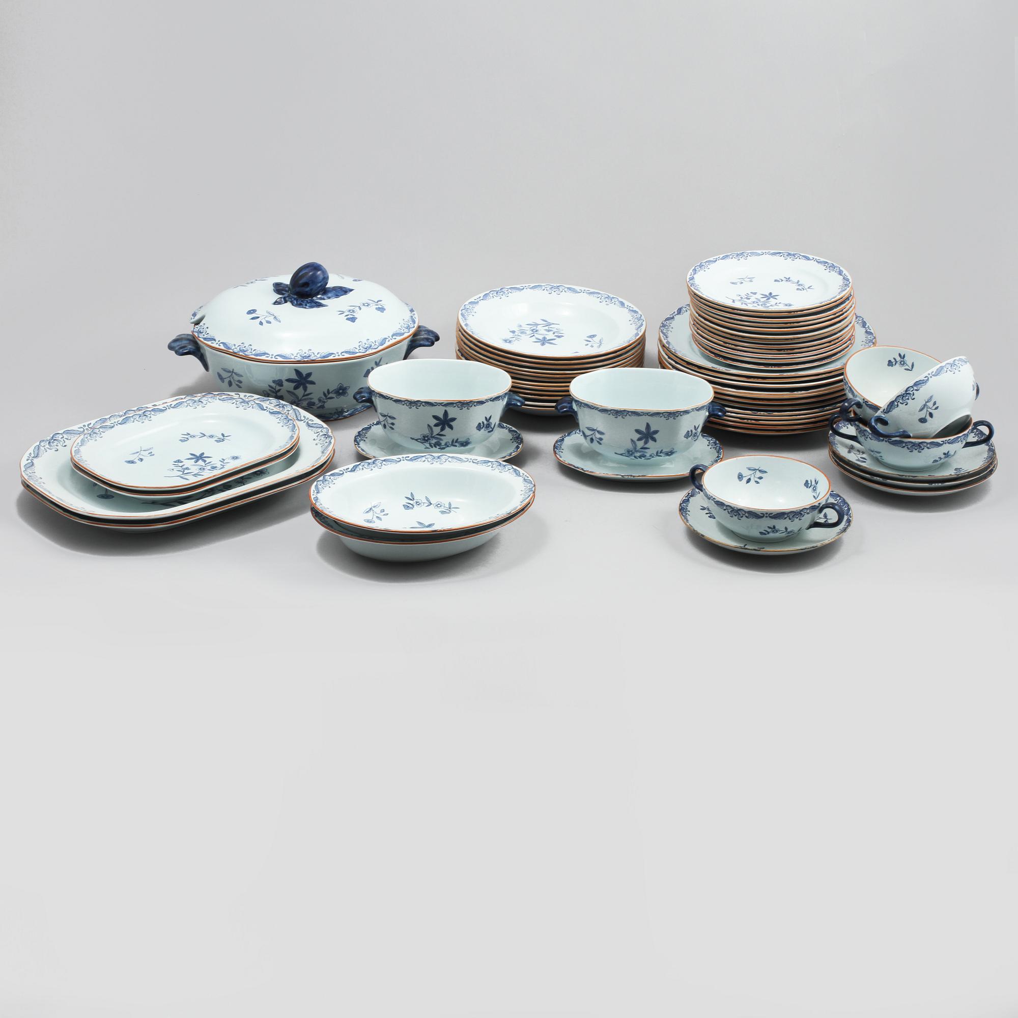 SERVISDELAR, 49 delar, flintgods, "Ostindia", Rörstrand, 1900-tal.