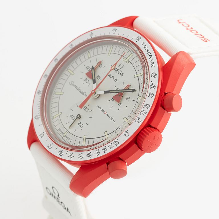 Omega/Swatch, MoonSwatch, "No Reserve", collection of 14 pcs, chronograph, wristwatches, 42 mm.