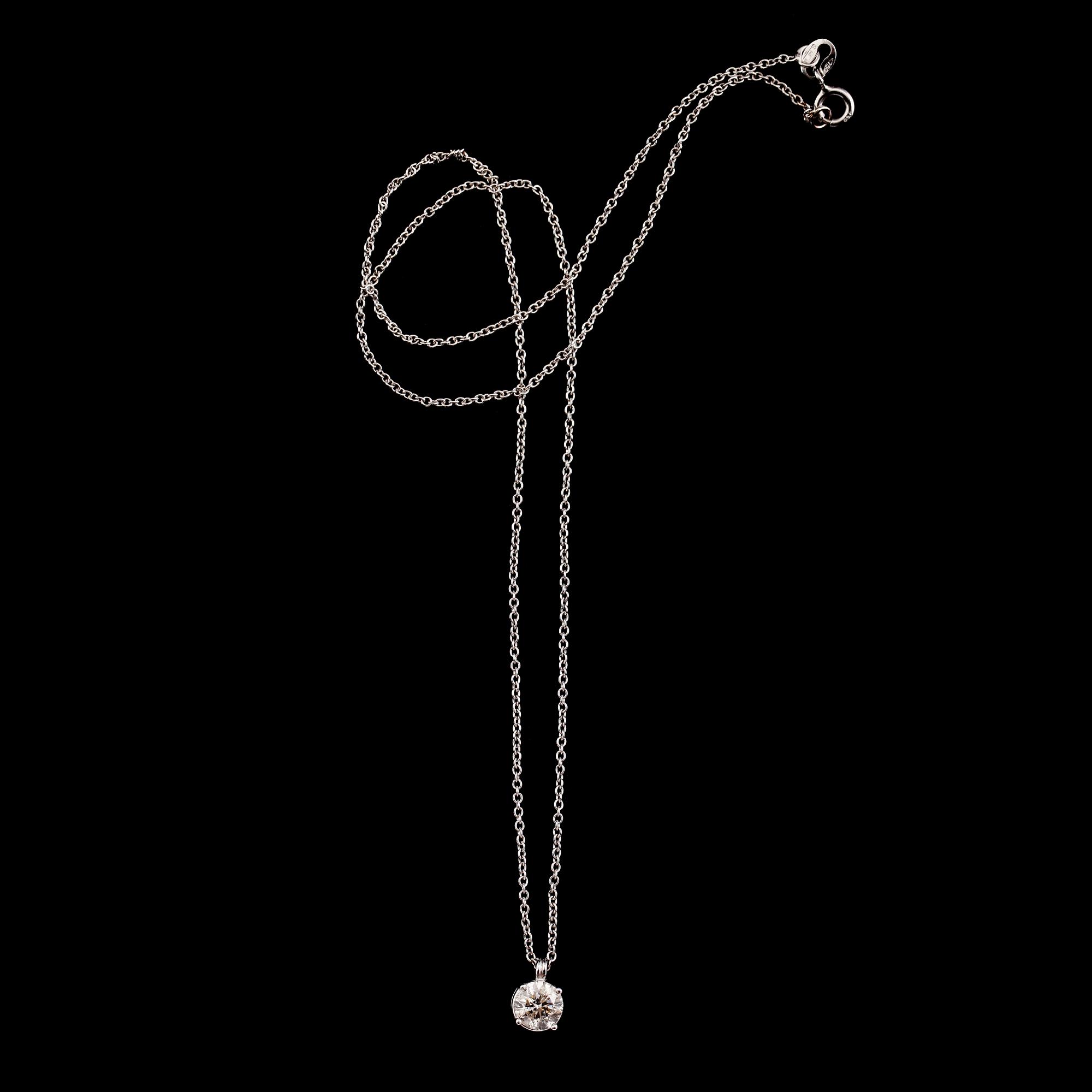 HÄNGE MED KEDJA, 18 k vitguld, briljantslipad diamant 0.85 ct.