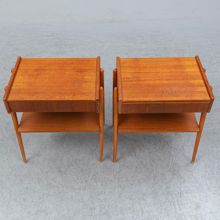 AB Carlström & Co Möbelfabrik, sängbord, ett par. Bjärnum 1960-tal.