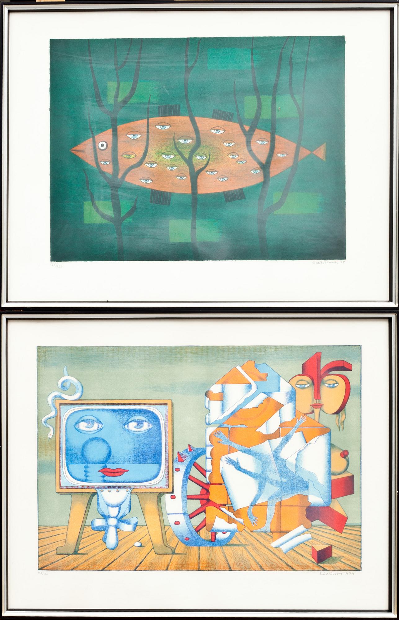 HALMSTADGRUPPEN, 6 färglitografier, signerade och numrerade 165/350.