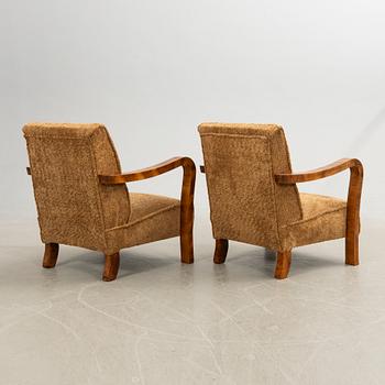 Armchairs, a pair, Art Deco, first half of the 20th century.