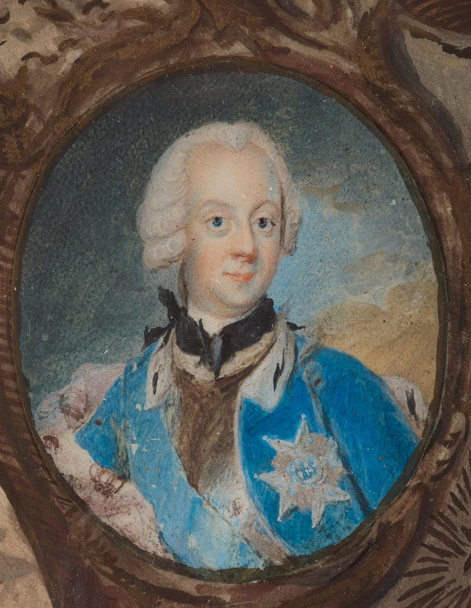 Niclas Lafrensen d.ä., Miniature of Adolf Fredrik, Lovisa Ulrika & Gustav III.