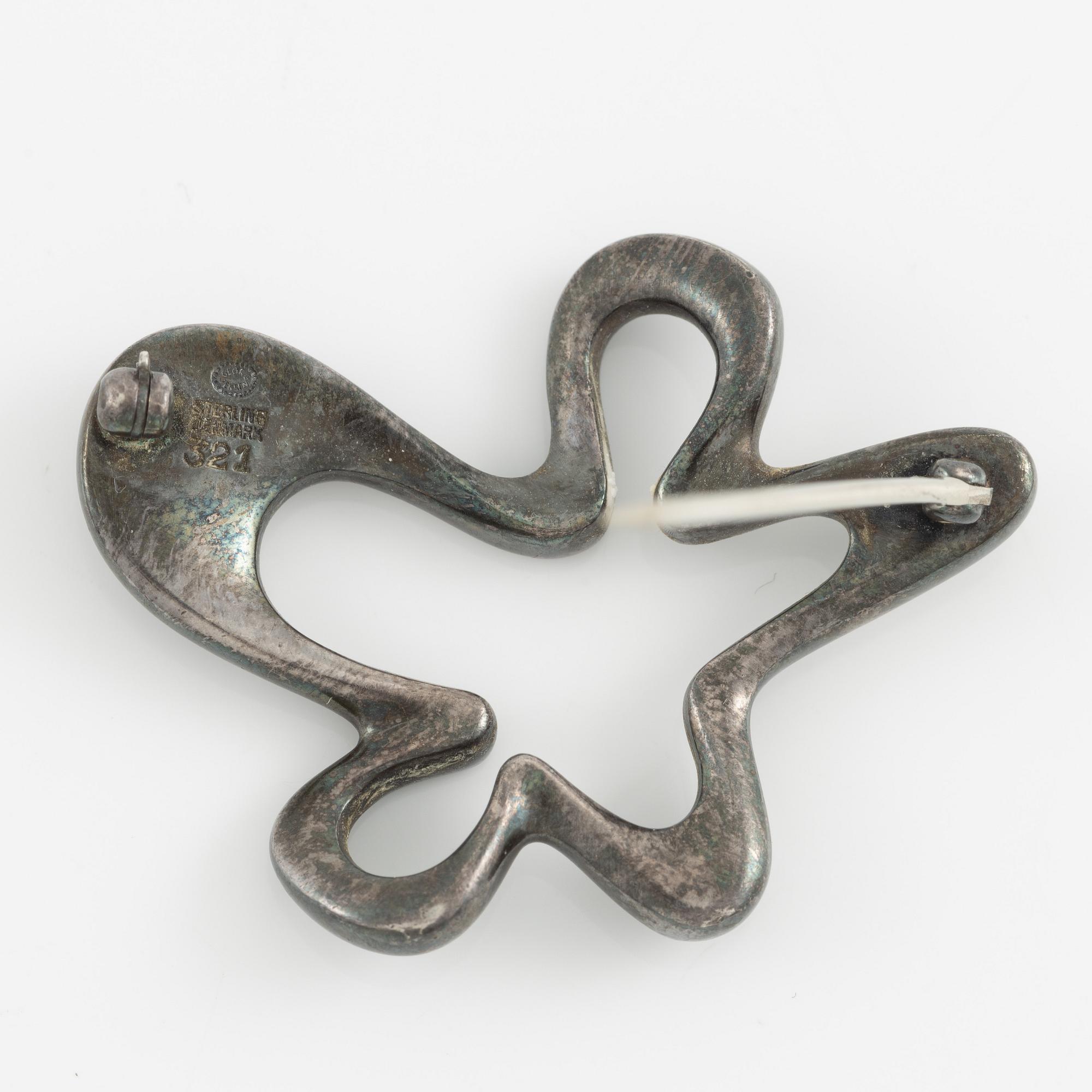 Henning Koppel, brosch, sterlingsilver, Splash, för Georg Jensen, Danmark efter 1945.