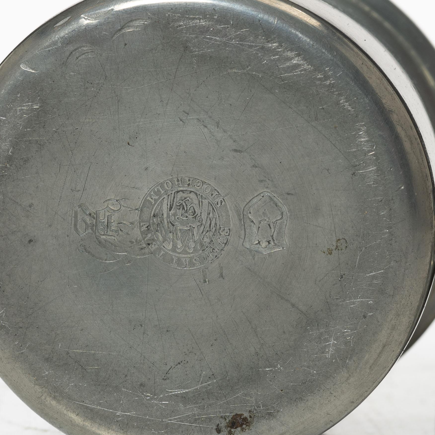 Firma Svenskt Tenn, probably Estrid Ericson & Nils Fougstedt, a pewter lidded jar, Stockholm, 1954.