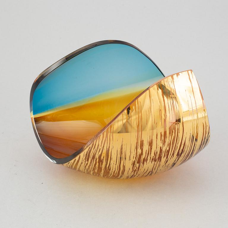 Lena Bergström, a 'Planets' glass sculpture/bowl from Kosta, Sweden. Signed and numbered 128/500.
