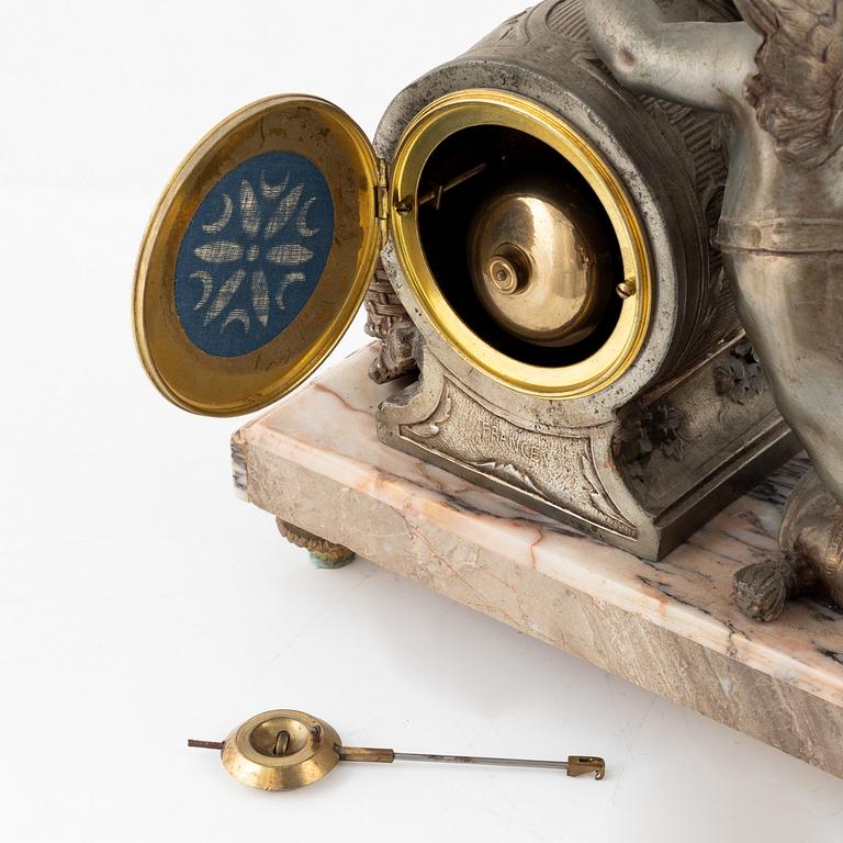 A mantle clock, Louis and Francois Moreau, France, early 20th Century.