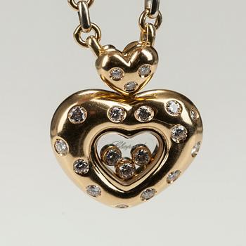 HALSSMYCKE, Chopard "Happy Diamonds", 18K tvåfärgsguld, diamanter tot. ca 0,65 ct. Vikt. 22,7 g. Original etui.