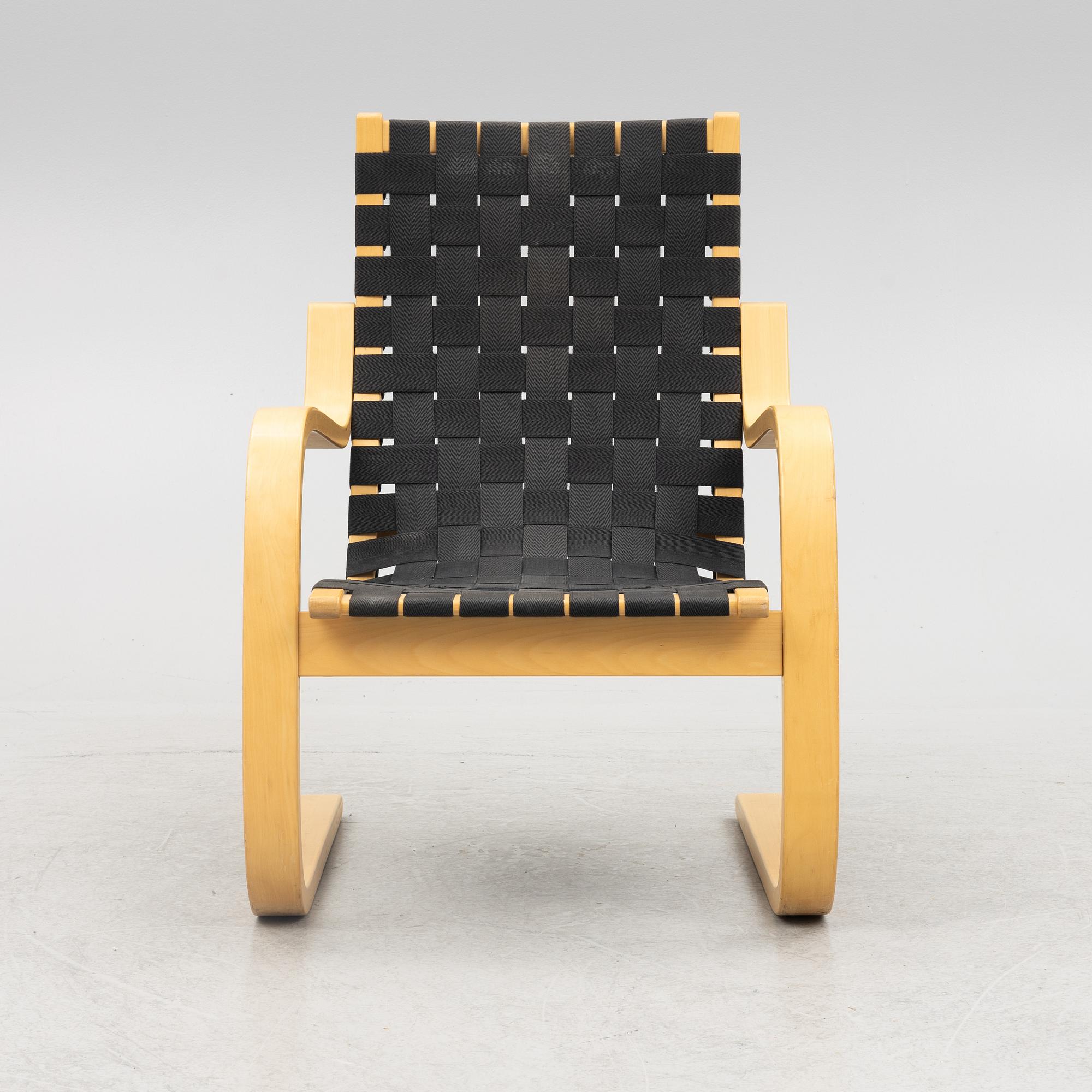 Alvar Aalto, a model "406" armchairs, Artek, Finland, end of the 20th century.