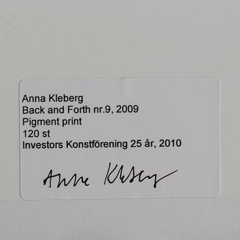 ANNA KLEBERG, fotografi, pigment print, signerad och daterad 2009  á tergo.