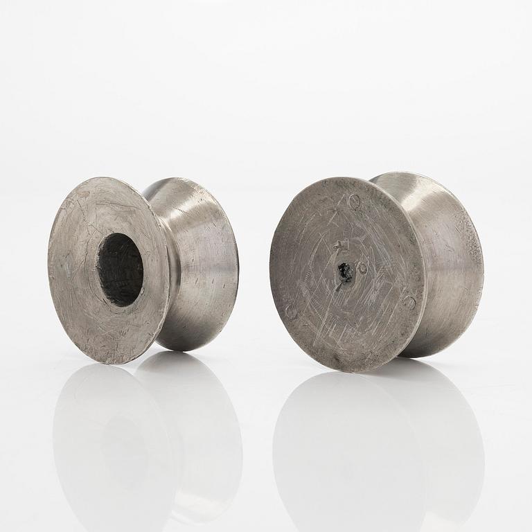 Viljo Hirvonen, a pair of rare mid-20th-century  candlesticks manufactured by Valaistustyö for Artek.