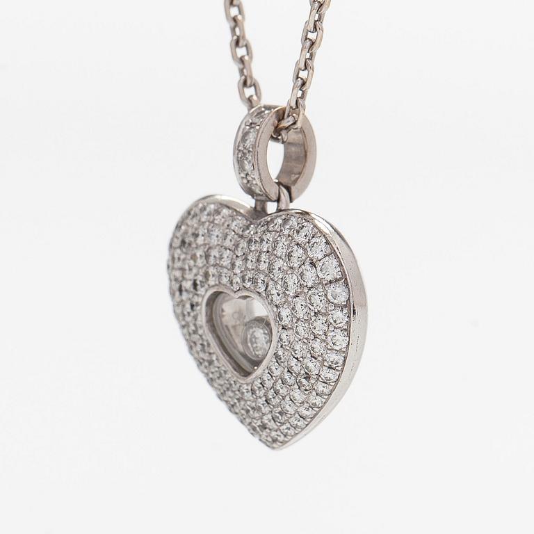 Chopard, halsband med hänge, hjärta "Happy Diamonds", 18K vitguld och diamanter.
