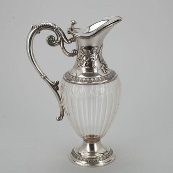 VINKARAFF, silver "900" och kristall, Mellaneuropa, ryska kontrollstämplar, sekeskiftet 1800/1900-tal.