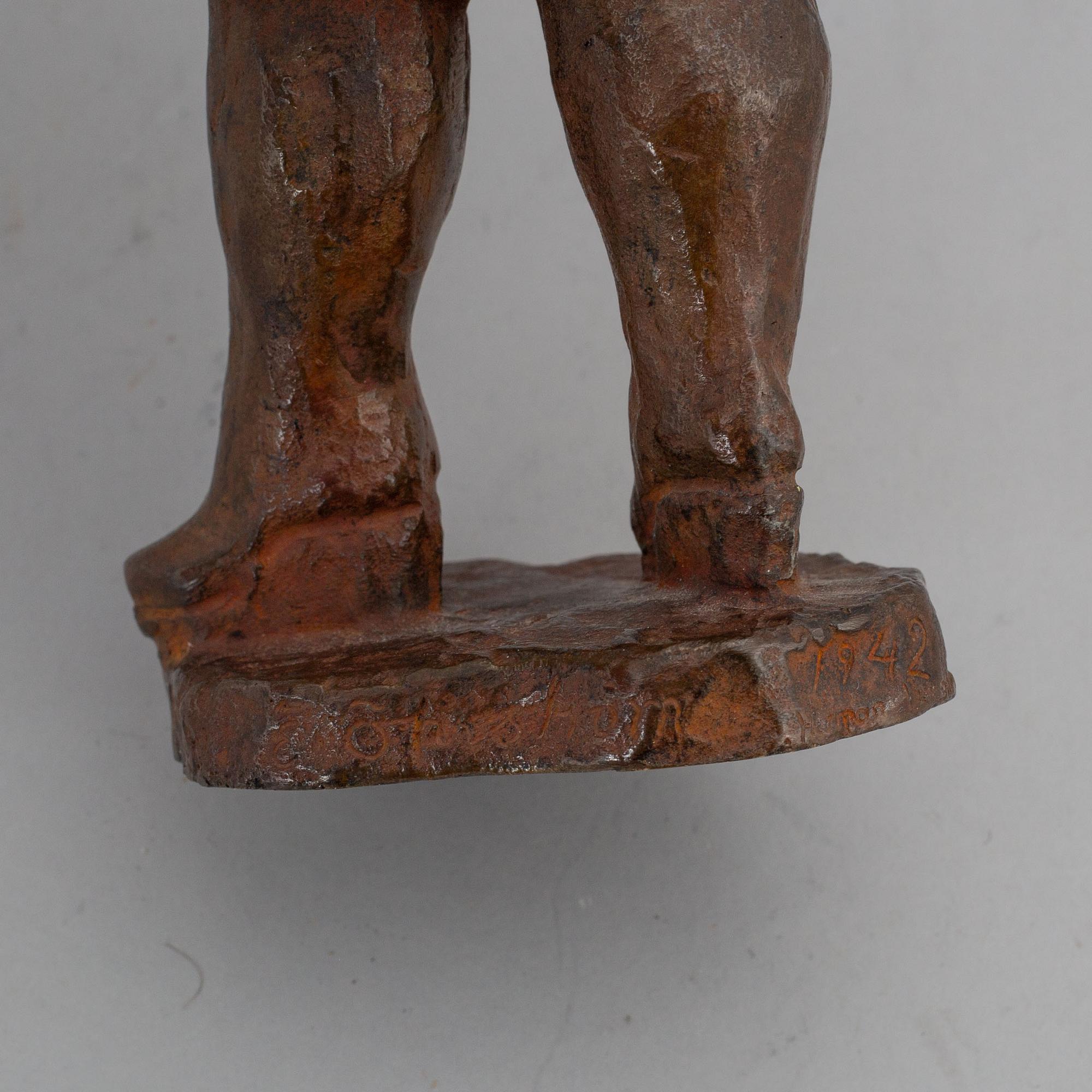 EDVIN ÖHRSTRÖM, sculpture, bronze, signed and dated 1942.