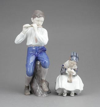 FIGURINER, 2 st, porslin, Bing & Gröndahl.