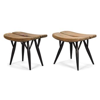 Ilmari Tapiovaara, a pair of mid-20th century 'Pirkka' stools for Laukaan Puu.