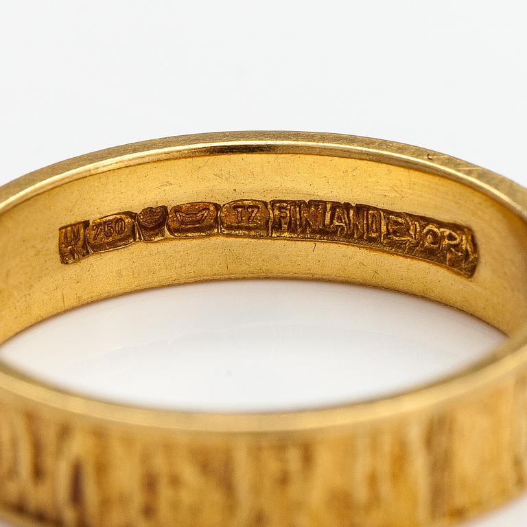 Björn Weckström, An 18K gold ring "Lapp gold". Lapponia 1972.