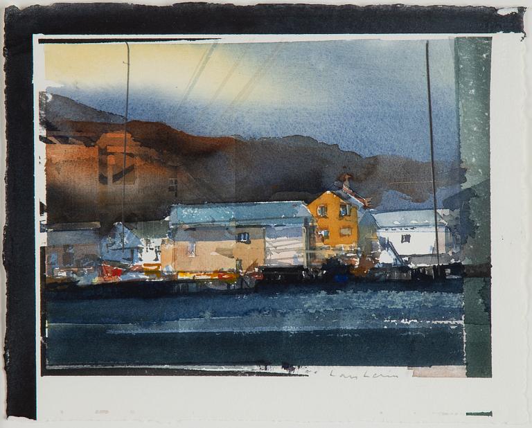 Lars Lerin, watercolour, signed.