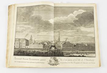 The rare Makhaev wall map of St. Petersburg, with other views and maps, 1753, 1741 and 1739.