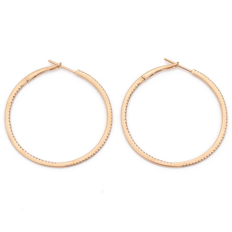 A pair of brilliant cut diamond earrrings, 'Delicate hoops' by Sophie Gyllenhammar.