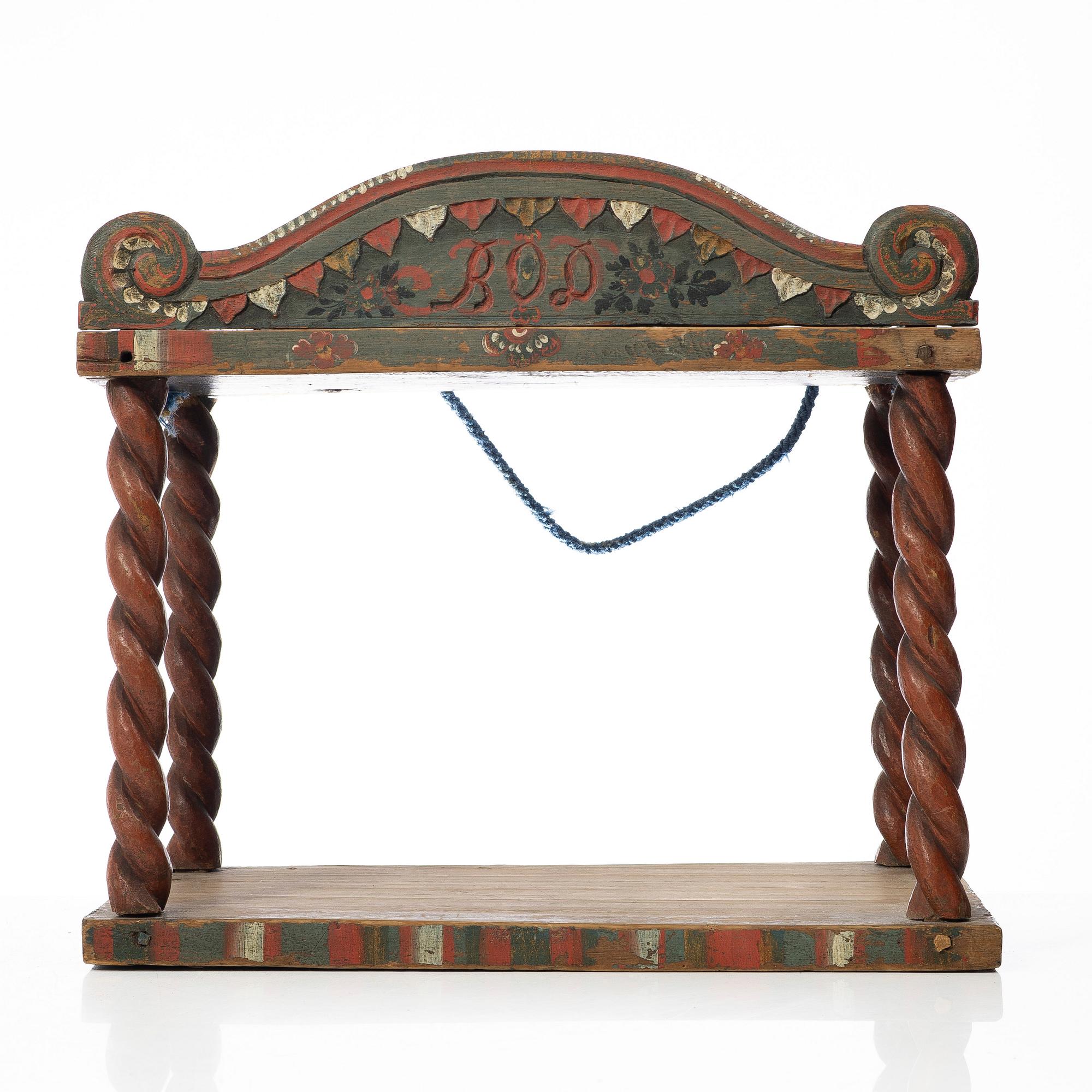 Shelf, Folk art, Jämtland. 19th century. Marked BOD.
