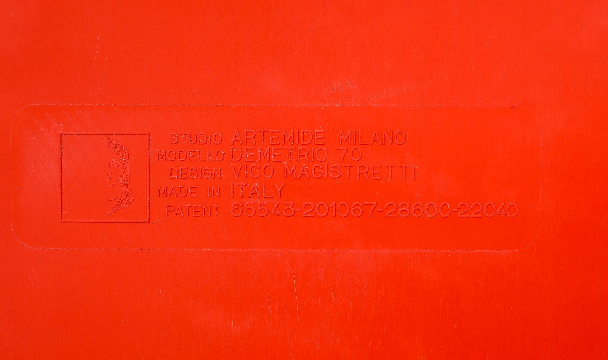 SOFFBORD, Modell "Demetrio 70", design Vico Magistretti, för Studio Artemide Milano, Italien, 1970-tal.