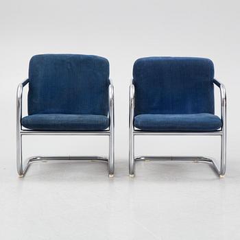 Börge Lindau & Bo Lindekrantz, karmstolar, ett par, "S70", 1970-tal.