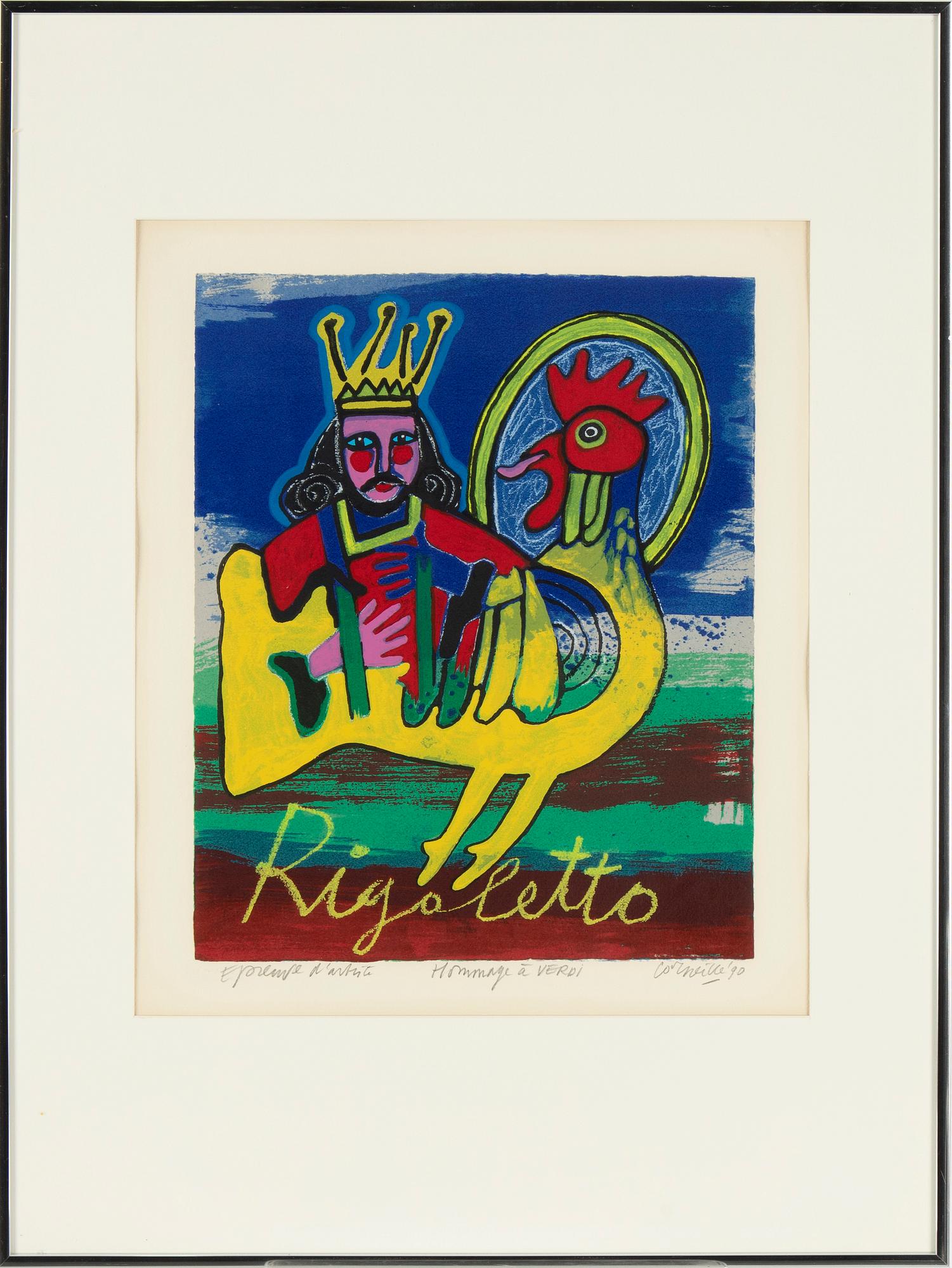 Beverloo Corneille, 12 silkscreen in colour, 1990, signed EA. "Hommage à Verdi".
