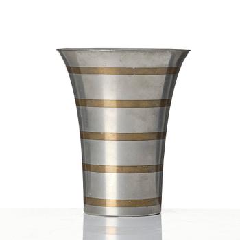 Estrid Ericson, a pewter and brass vase, Svenskt Tenn, Stockholm 1953.