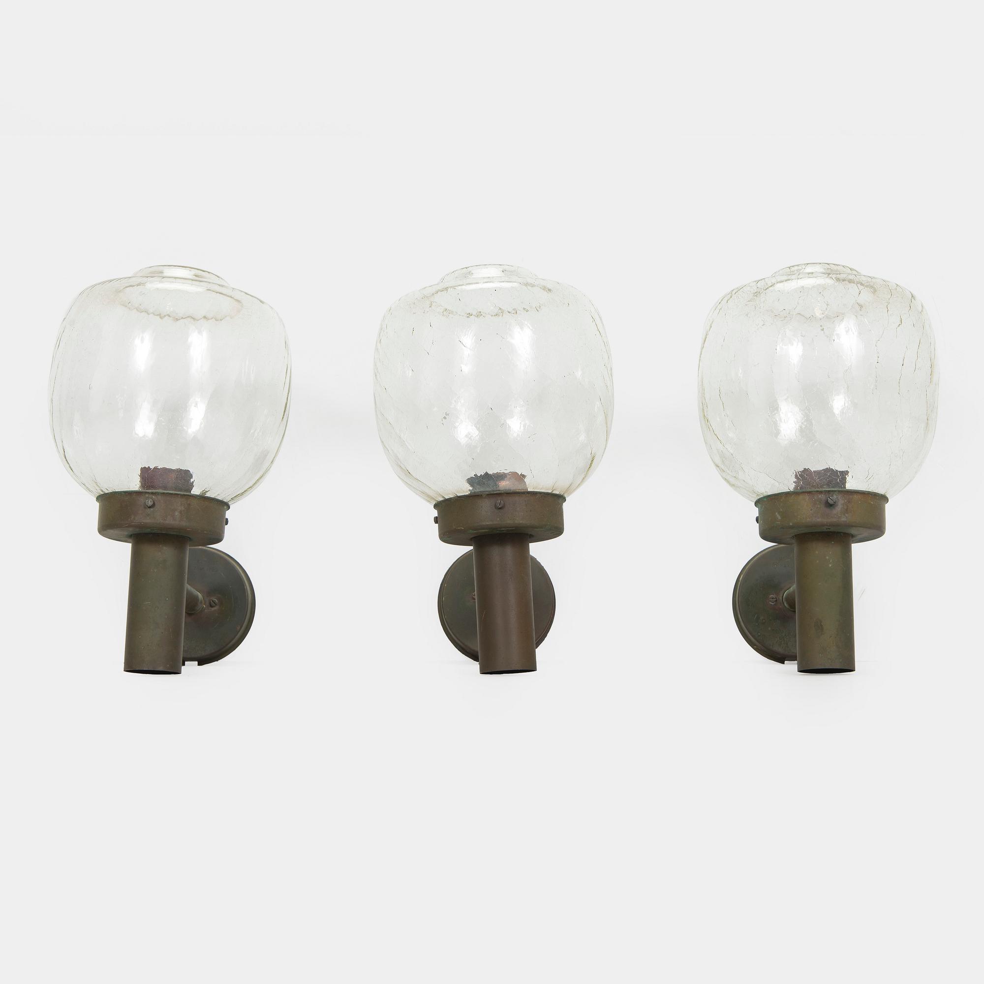 Lisa Johansson-Pape, A set of three 1970s outdoor wall lights '140-015' for Stockmann Orno.