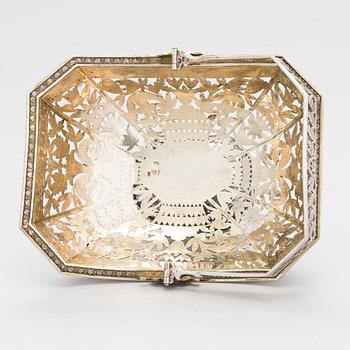 A Russian, parcel-gilt silver swing handle basket, Moscow 1834.