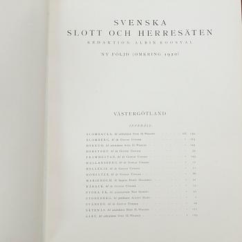 Bokverk, "Svenska slott och Herresäten vid 1900-talets början", 9 volymer samt register, 1908 - omkring 1920.