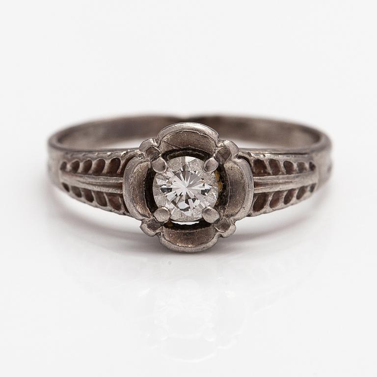 A Tillander, ring, palladium och diamant ca 0.23 ct. Helsingfors.