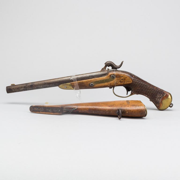 STUDSARPISTOL, för kavalleriet, m/1850, kontrollstämplad 1852, slagslås.