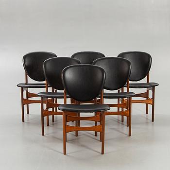 Chairs, 6 pcs, 1960s probably Hovmand Olsen Denmark.