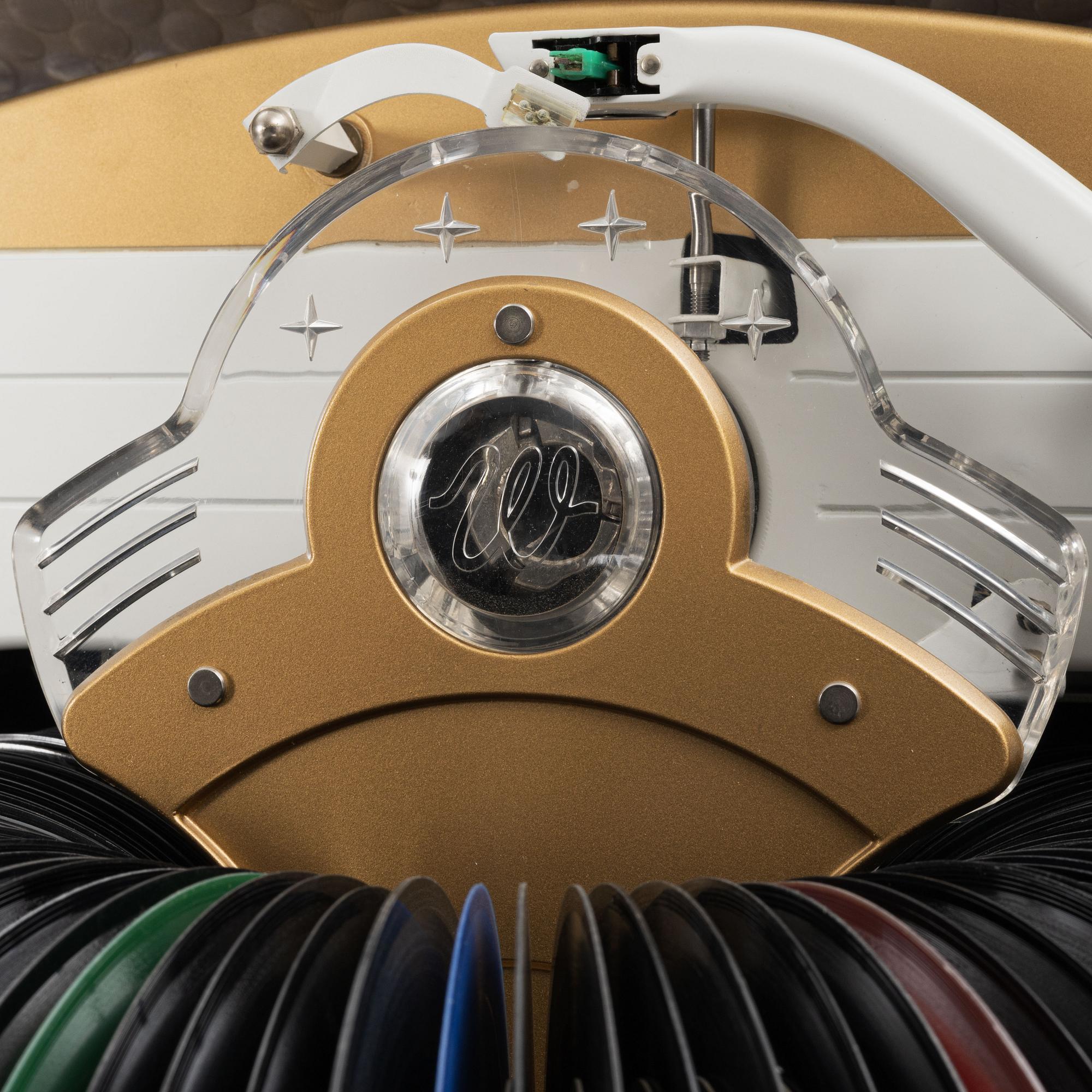 Jukebox, Wurlitzer modell 2100,  Rudolph Wurlitzer Company, North Tonawanda, New York, USA, 1957.
