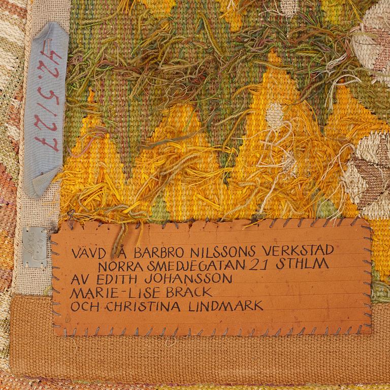 Barbro Nilsson, A TAPESTRY, "Solen", a tapestry variant, ca 242 x 110 cm, signed AB MMF BN.